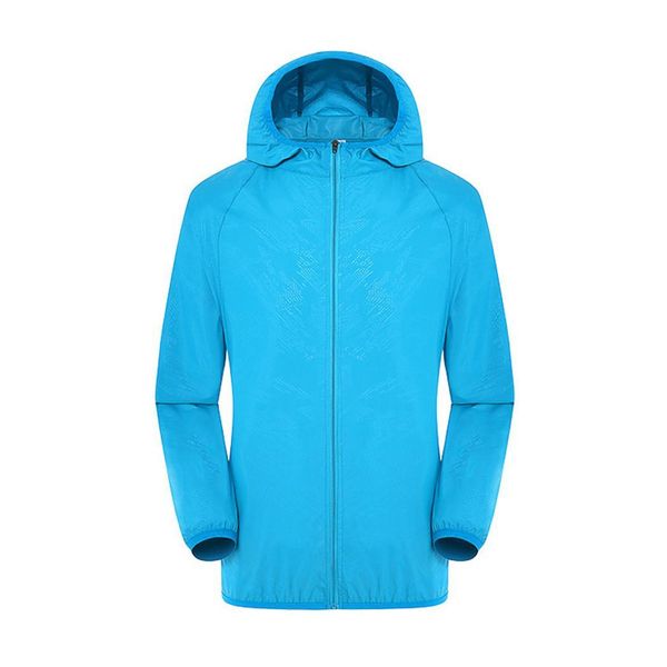 

men casual hooded neck long sleeve solid zipper closure sun protection clothing, Blue;black