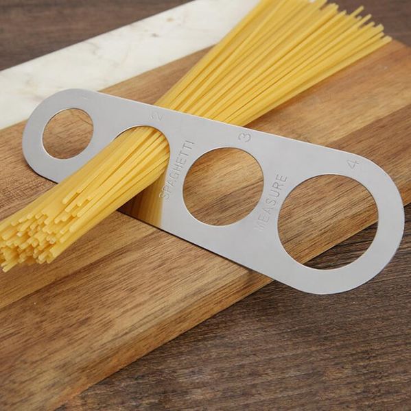 Fácil Clearing Pasta régua de medição Ferramenta 4 Servindo Parcela Stainless Steel Spaghetti Measurer Cozinhar Supplies Noodles limitador LX1529