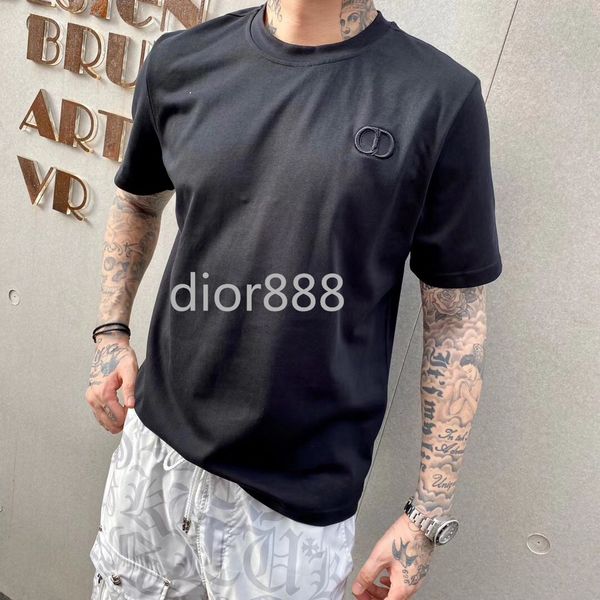 

2020 new summer designer luxury hand men's t-shirt letter embroidery cd white black t-shirt stylist short sleeve m-xxxl, Black;red