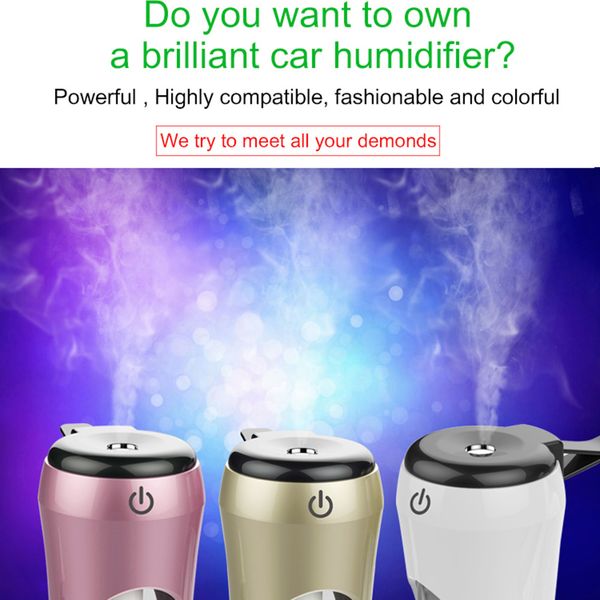 

franchise vehicle 12v-24v negative ion smart atomiz dual 2 port usb car charger humidifier charger adapter air purifier #0705