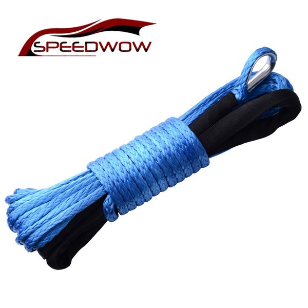 

speedwow 1/4'' x 50ft 7500lbs winche towing rope winch rope cable line with hook for atv utv off-road