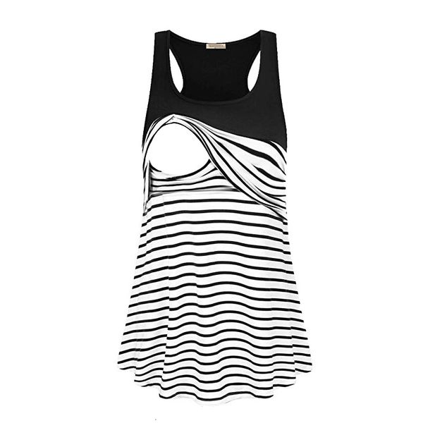 

Striped Patchwork Nursing Top Sleeveless Maternity Clothes Breastfeeding Clothes Pregnant Vest Summer Cool Pregnancy Tank