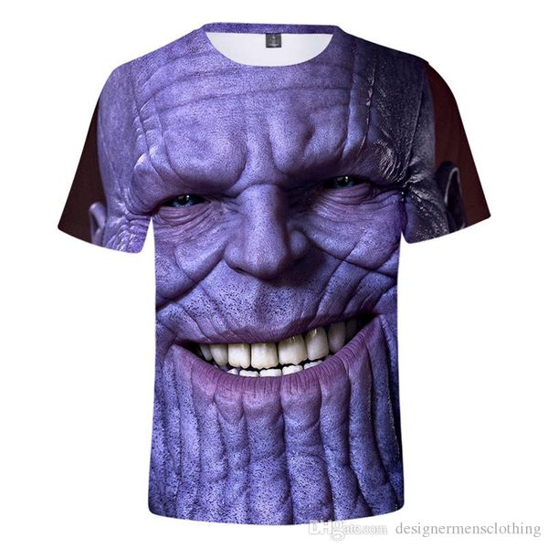 

avengers endgame thanos mens designer tshirts short sleeve o neck summer fashion mens male tees, White;black