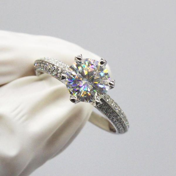 

золотое кольцо pure white 18k муассанит кольцо d цвет романтический стиль годовщину свадьбы сшитое ювелирные изделия, Golden;silver