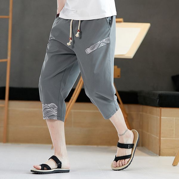 

men hip hop streetwear calf-length casual print loose trousers large size men trousers harem pants jogger hombre, Black