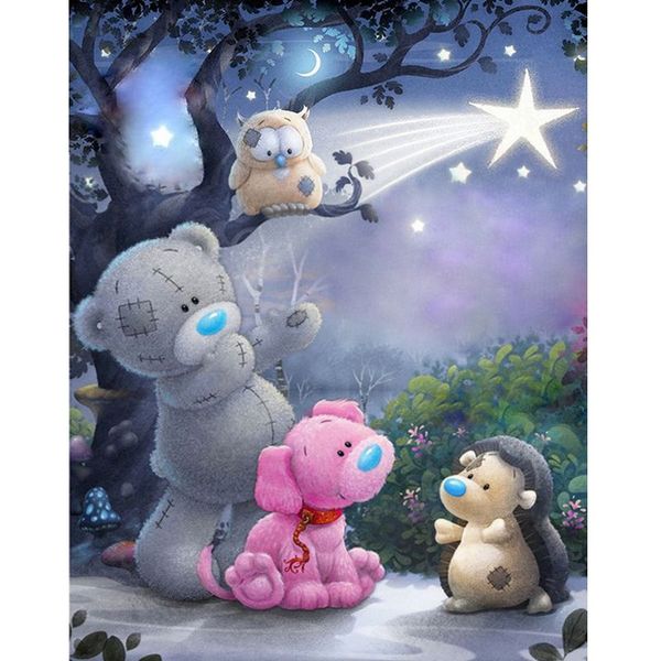 

full diamond embroidery for baby room 5d diy diamond painting pictures rhinestones cartoon bear 5d drill