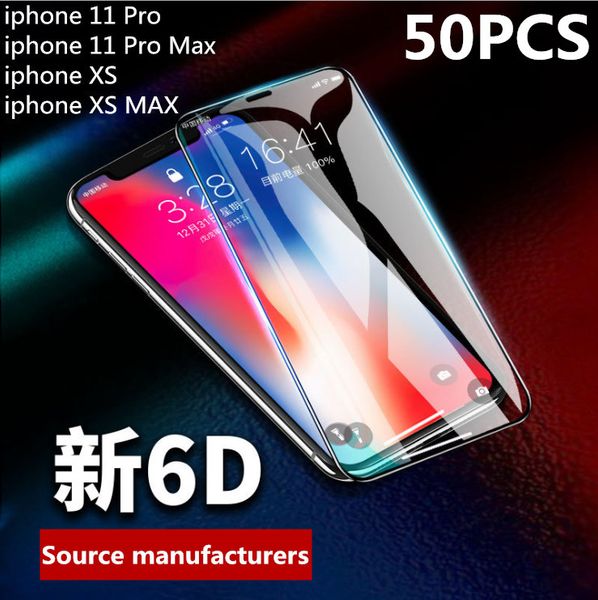 

50шт оптовые продажи iphone 11 pro max glass protector screen apple 11 iphone screen закаленное стекло протектор экрана для apple iphone 11, Silver