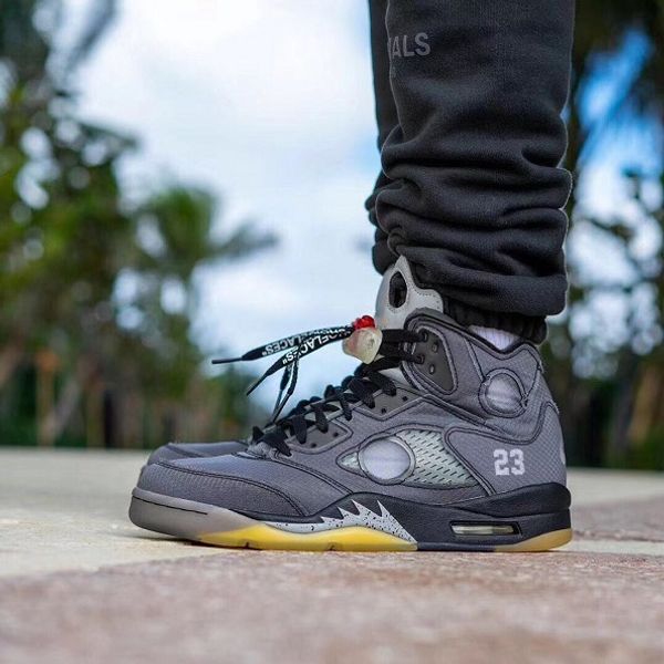 

2020 og jumpman 5 5s 3m reflective shoelace grey white mens basketball shoes athletic sport sneakers designers trainers ct8480-001 40-47