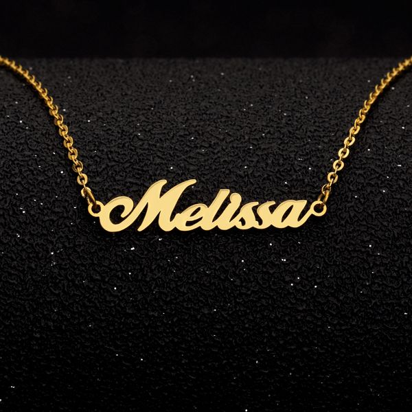 

name bff jewelry any personalized name necklaces women men gold chain collar mujer custom necklace engraved bridesmaid gift idea, Silver