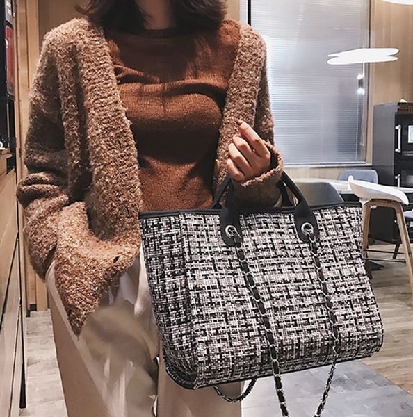 

bag women luxury handbags designer 2019 casual brand big capacity wool leisure shopping female travel handbag shoulder women bag
