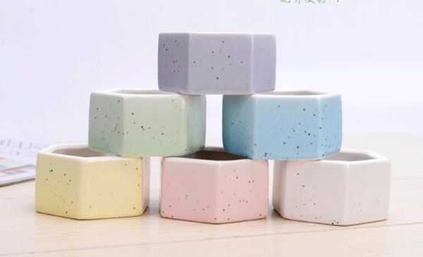 

Best-selling hexagon Pots Mini Multicolor Flowerpots Desktop Succulent Planters Garden Supplies Bedroom Office Decoration 6 kinds of color