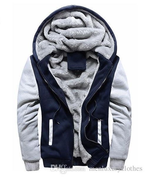 

зимние толстые мужские дизайнерские пальто теплая флисовая молния с капюшоном до пальто бейсбольной куртки, Black;brown