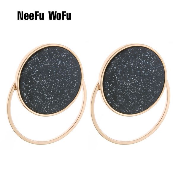 

neefu wofu flash resin earrings round big earring zinc alloy large brinco ear brand earrings accessories oorbellen gift, Silver