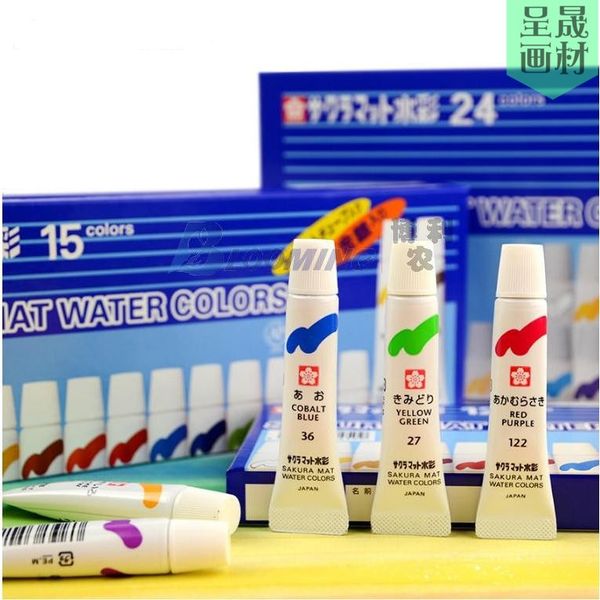 

japon sakura 24 color translucent watercolor paint japan acrylic pigment acuarelas profesionales paint set 5ml tube acuarelas