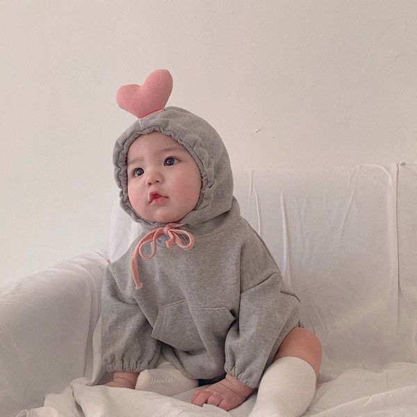 

осень и зима 2019 baby girl 3d love heart восхождения одежды с ваткой утолщение с длинными рукавами малыши romper трико, Blue