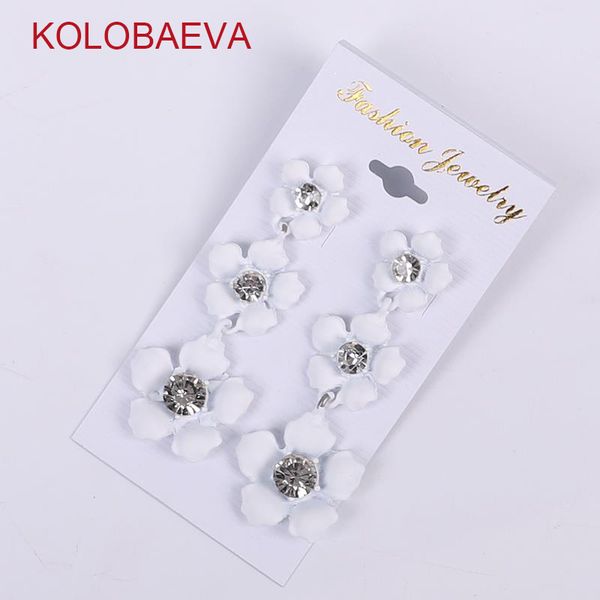 

ladies earrings flower punk korean fashion pendant metal boho statement geometric long rhinestone plum punk jewelry wholesale cc, Silver