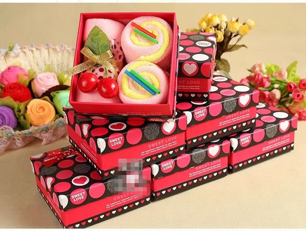 

cake towel, christmas gift towels, 5pcs in box, wedding gift box, soft microfiber towel, hand towel 5 colors