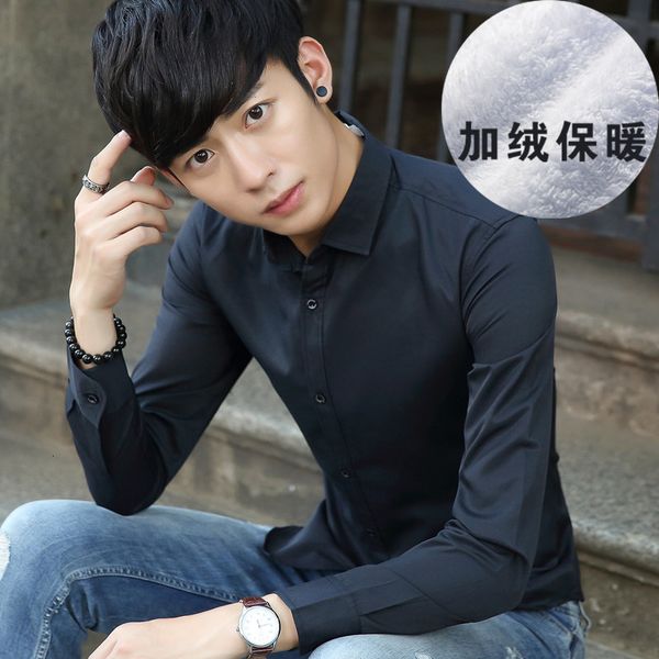 

2019 winter black thick warm velvet blouses flannel male men cotton white blusas female blouse feminine shirts long sleeve top, White;black