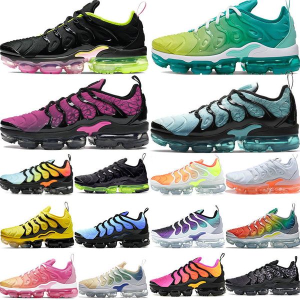 

2020 plus tn rainbow running shoes mens bumblebee be true grape triple black designer tns womens sherbet team red black white sneakers 36-45