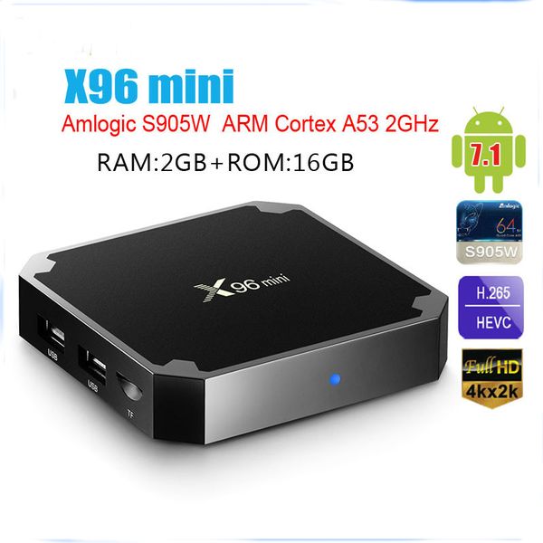 

x96 mini android 8.1 tv box 2.4g wifi s905w quad core 1gb 8gb 2gb 16gb smarttv