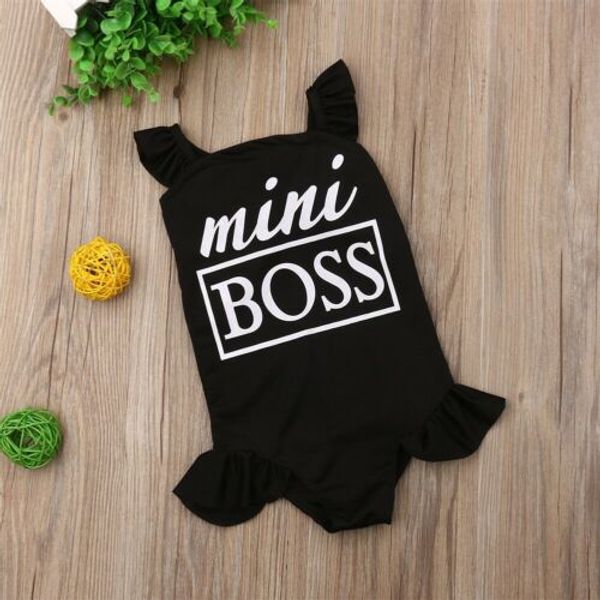 

kids girl mini boss black summer swimsuit swimwear swimming costume, White
