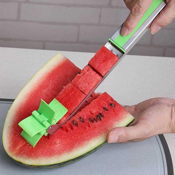 

watermelon slicer windmill shape cutter stainless steel knife corer tongs watermelon cutting fruit vegetable tools kitchen gadgets hh9-2111