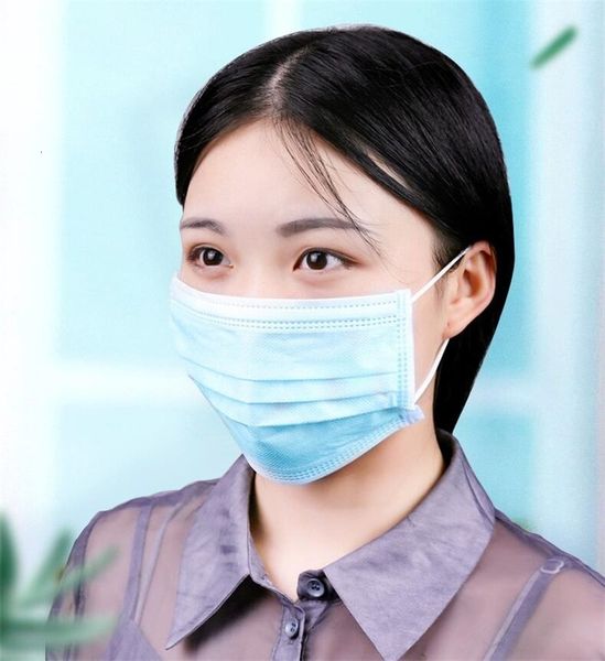 

100 1pcs of three layer filter non woven diy vi_rus dust ear hanging l hood mask breathable health mask