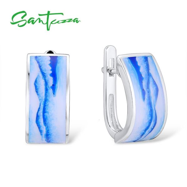 

santuzza серебряные серьги для женщин подлинная 925 sterling silver blue mountain и море элегантный поэтический изящных ювелирных изделий ру, Golden
