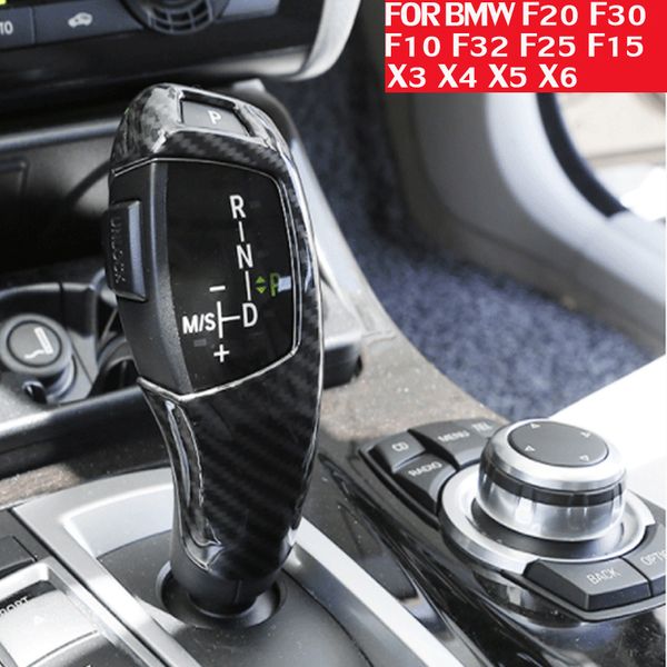 

carbon fiber style gear shift handle sleeve button cover stickers for f20 f30 f10 f32 f25 f32 f06 f26 x5 f15 x6 f16 interior