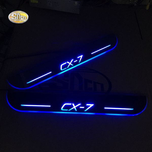 

sncn led moving light scuff pedal for cx-7 cx7 car acrylic led door sill welcome pedal