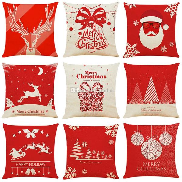 

45*45cm christmas pillow case linen cushion covers reindeer pillow case home office sofa pillowcase decor wx9-1594