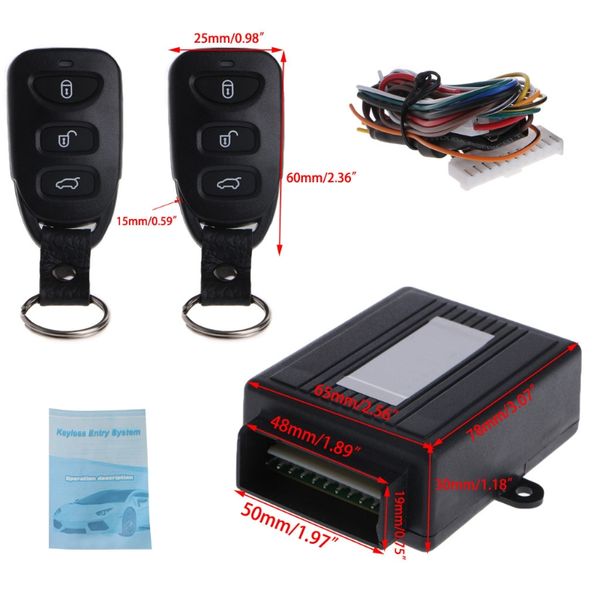 

universal car remote control alarm keyless entry system anti-theft door lock