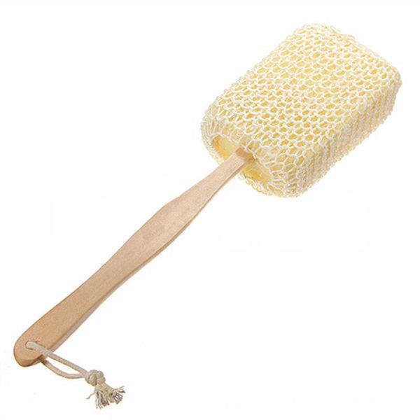 

home bath massage brush spa sisal shower brush long handle wooden wooden loofah skin cleaning bathroom body sponge