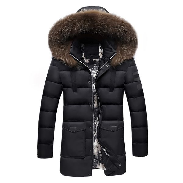 

winter jackets men 2019 fur collar oversized long parkas men's overcoats thick puffy side zipper casual hooded jackets coats, Tan;black