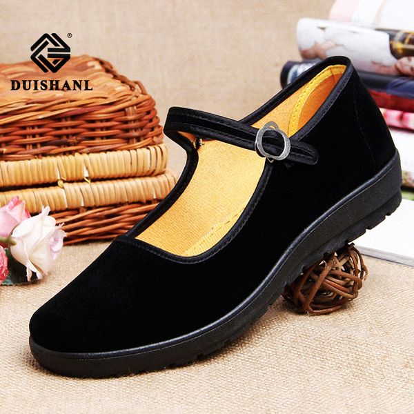 

women outdoor casual slip hand made flat shoes with soft bottom non-slip work shoes driving special and casual, Black