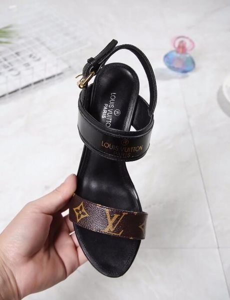 

arizona's new summer 2019 beach cork slippers slippers sandals women's mixed-color casual shoes high sole slippers, Black