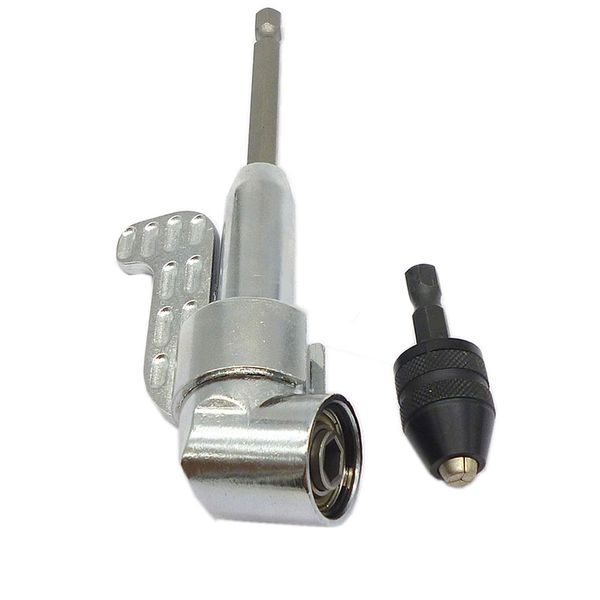 

angle driver screwdriver bit 1/4 inch hex shank keyless drill bit chuck + magnetic angle driver screwdriver