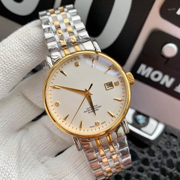 

мужчины часы 8215 автоматическое движение 40мм из нержавеющей стали 316l band водонепроницаемый мужчины wristwatches1, Slivery;brown