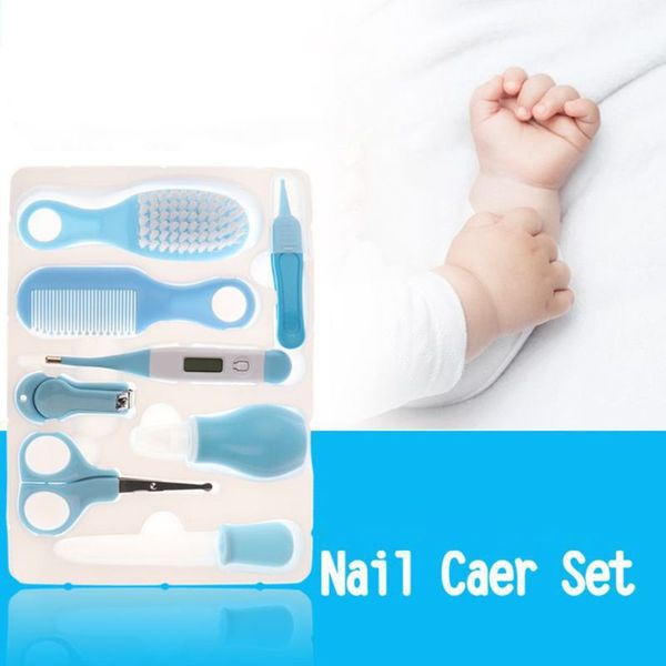 

8pcs infant baby grooming kit comb brush safe scissors nasal aspirator set 19qf