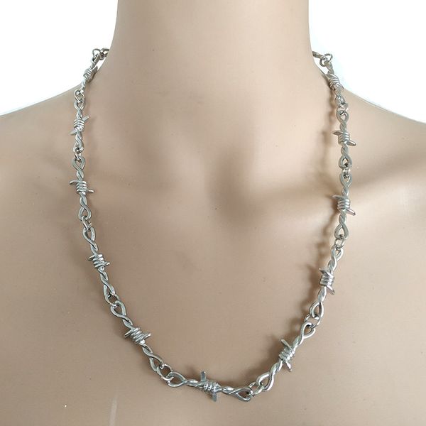 

punk exaggerated heavy necklace metal choker women goth night club jewelry chocker collier gothic ketting hip hop kolye, Silver