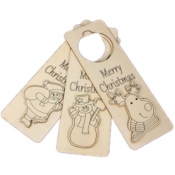 

new year xmas letter carving santa claus snowman tag diy christmas decorations double-decker whiteboard christmas door hanging