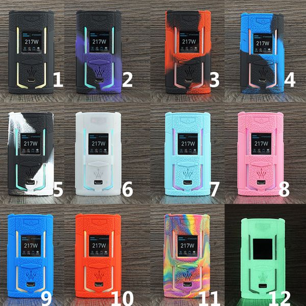 Voopoo x217 capas de silicone capa de pele de silicone capa protetora de borracha para voopoo x 217w kit bateria tc box mod 12 cores