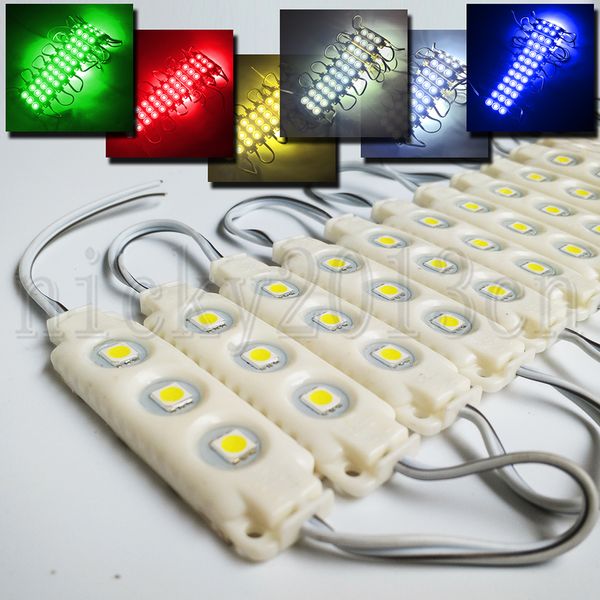 Superhelles 12-V-5050-LED-Modul-Lichtband, 3 LEDs, SMD-Spritzguss, weißes ABS, IP65, wasserdicht, für Frontfenster-Werbekasten-Schild