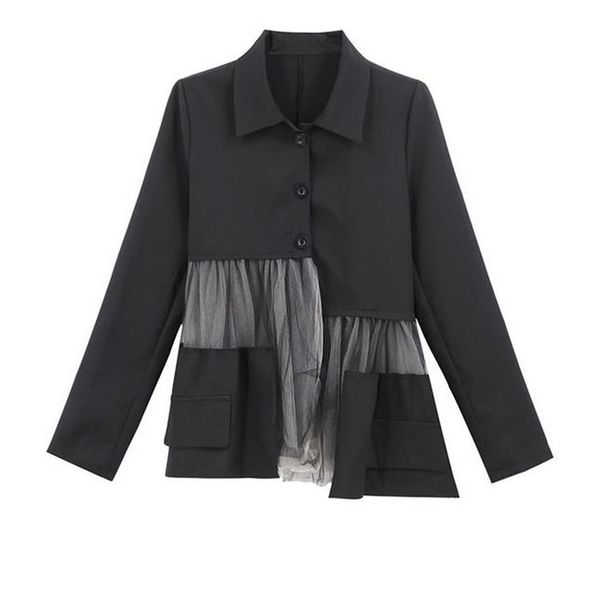 

модные женские рубашки свободные casuam nesh лоскутные топы femme нерегулярные рубашки, White