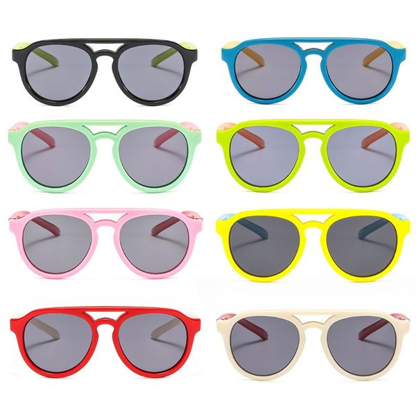 

kids sunglasses boys girls silicone goggles sun glasses shades for 4-12y child r9cf, White;black