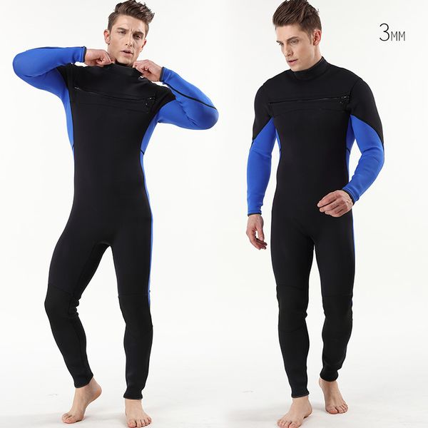 

3mm neoprene diving suit diving wet suit front zipper men's surfing swimming for men wetsuits one-piece and warm