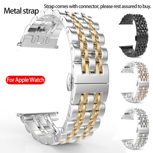 

for apple watch band 42mm 38mm stainless steel strap seven beads metal solid steel strap for iwatch 3 2 1