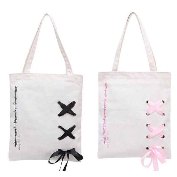 

student canvas bag crossbody bag letter zipper handbag single shoulder