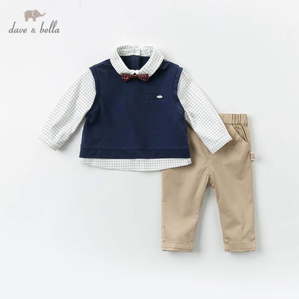 

dave bella baby boys красивые комплекты одежды с длинным рукавом брюки костюмы детская одежда t200414, White