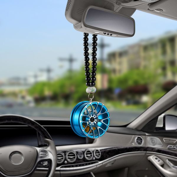 Car Pendant Decoration Metal Wheel Hub Hanging Ornaments Auto Interior Rear View Mirror Car Hanging Accessories Automobiles Gift Interior For Cars